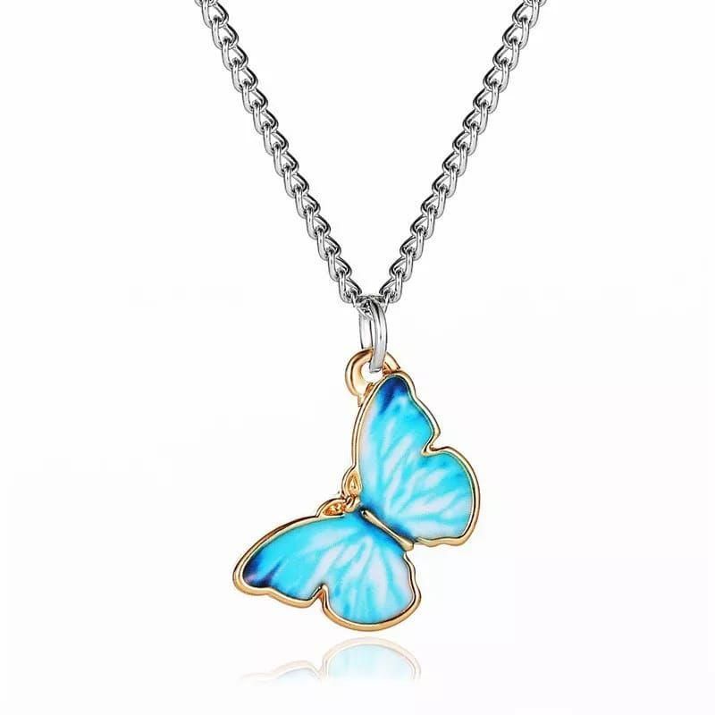 AVR JEWELS Pretty Blue butterfly Neck pendant for women and girls - Premium  from Mystical9 - Just Rs 590 /- Shop now at Mystical9.com