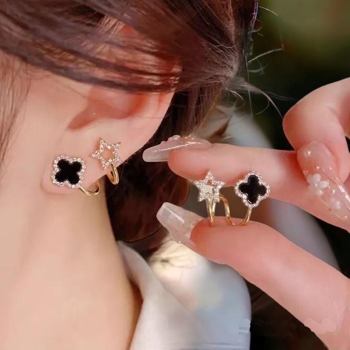 AVR JEWELS Korean Fashion Vibrato live four leaf Clover Earrings - Premium  from Mystical9 - Just Rs 590 /- Shop now at Mystical9.com