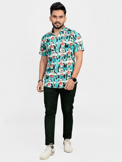 Lycra Blend Printed Half Sleeves Regular Fit Mens Casual Shirt - Premium  from Mystical9 - Just Rs 740 /- Shop now at Mystical9.com