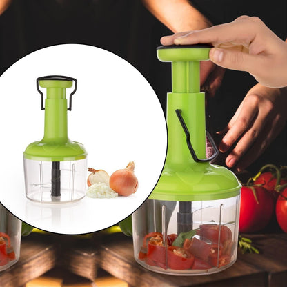 Manual Speedy Hand Press Food Chopper for Vegetables, Fruits, Nuts and More-Egg Whisk-Perfect Chopping with Easy Push and Close Button 1100 ml - Premium  from Mystical9 - Just Rs 599 /- Shop now at Mystical9.com