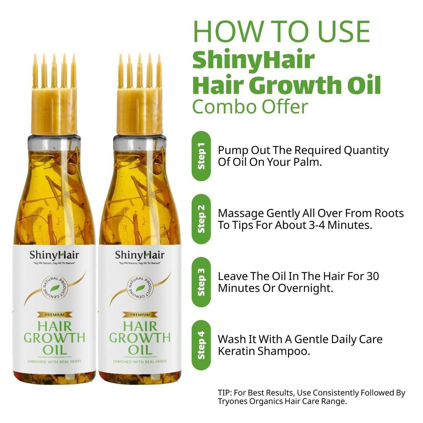 ShinyHair Growth Oil Enriched With Real Herbs 110ml (Pack of 2) - Premium  from Mystical9 - Just Rs 600 /- Shop now at Mystical9.com