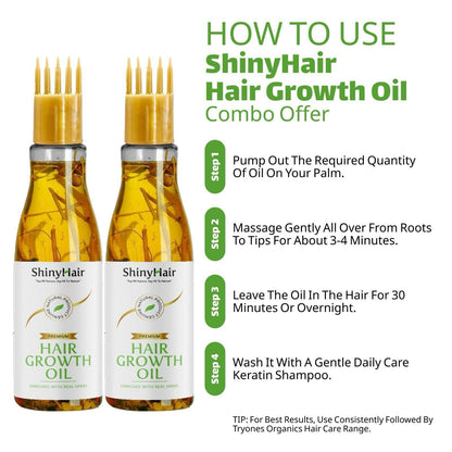 ShinyHair Growth Oil Enriched With Real Herbs 110ml (Pack of 2) - Premium  from Mystical9 - Just Rs 600 /- Shop now at Mystical9.com