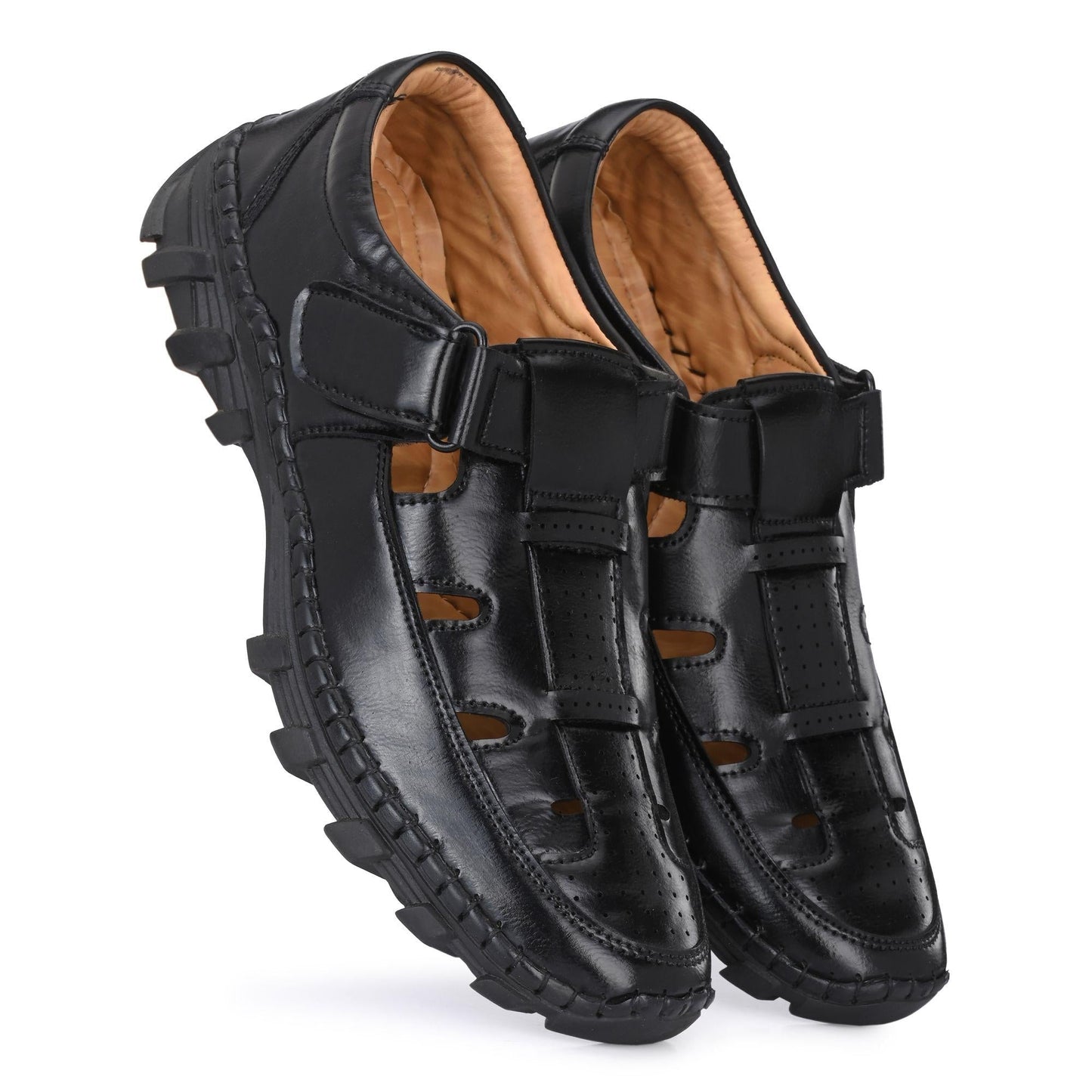 Black Roman Sandals For Men - Premium  from Mystical9 - Just Rs 1000 /- Shop now at Mystical9.com