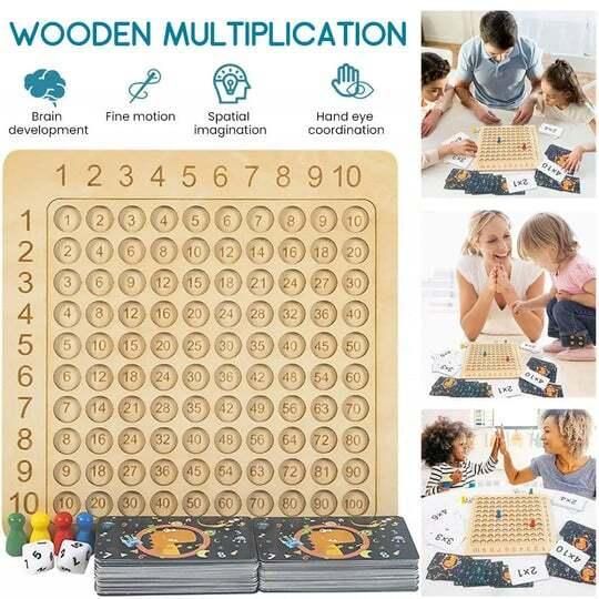 Wooden Multiplication Board Game - Premium  from Mystical9 - Just Rs 849 /- Shop now at Mystical9.com