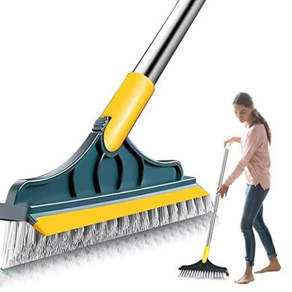 Long Handle 120� Rotating Bathroom/Kitchen/Multifunctional Cleaning Brush with Wiper 2 in 1 Tiles - Premium  from Mystical9 - Just Rs 600 /- Shop now at Mystical9.com