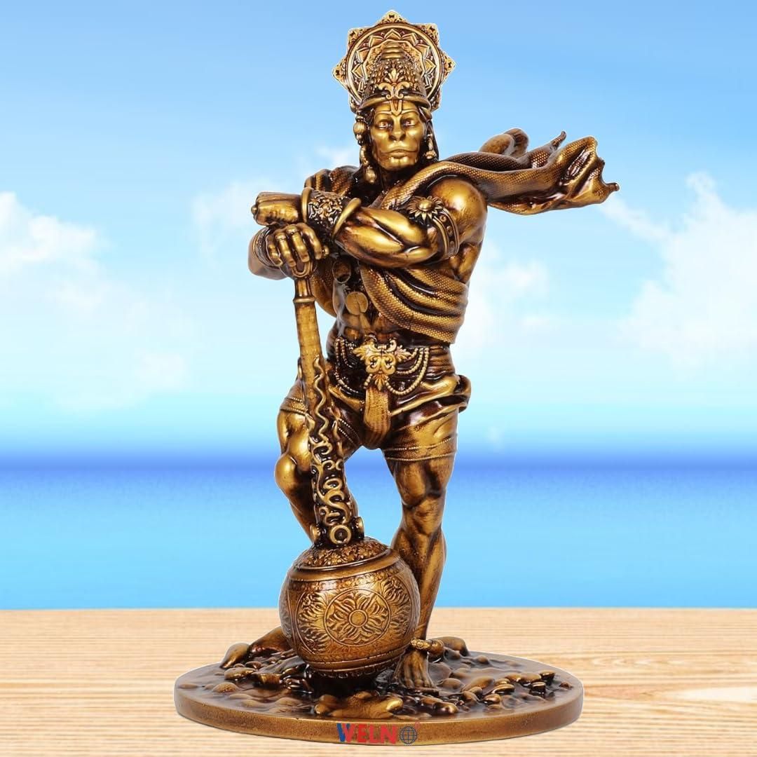 Premium Car Dashboard Resin Bahubali Hanuman Idol Home Decor Item Hanuman Murti Statue for Desk & Gift - Premium  from Mystical9 - Just Rs 699 /- Shop now at Mystical9.com