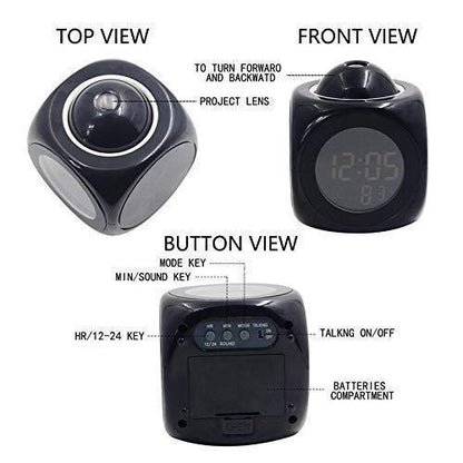 Digital LCD Talking Alarm Clock with Projector Time Display - Premium  from Mystical9 - Just Rs 780 /- Shop now at Mystical9.com