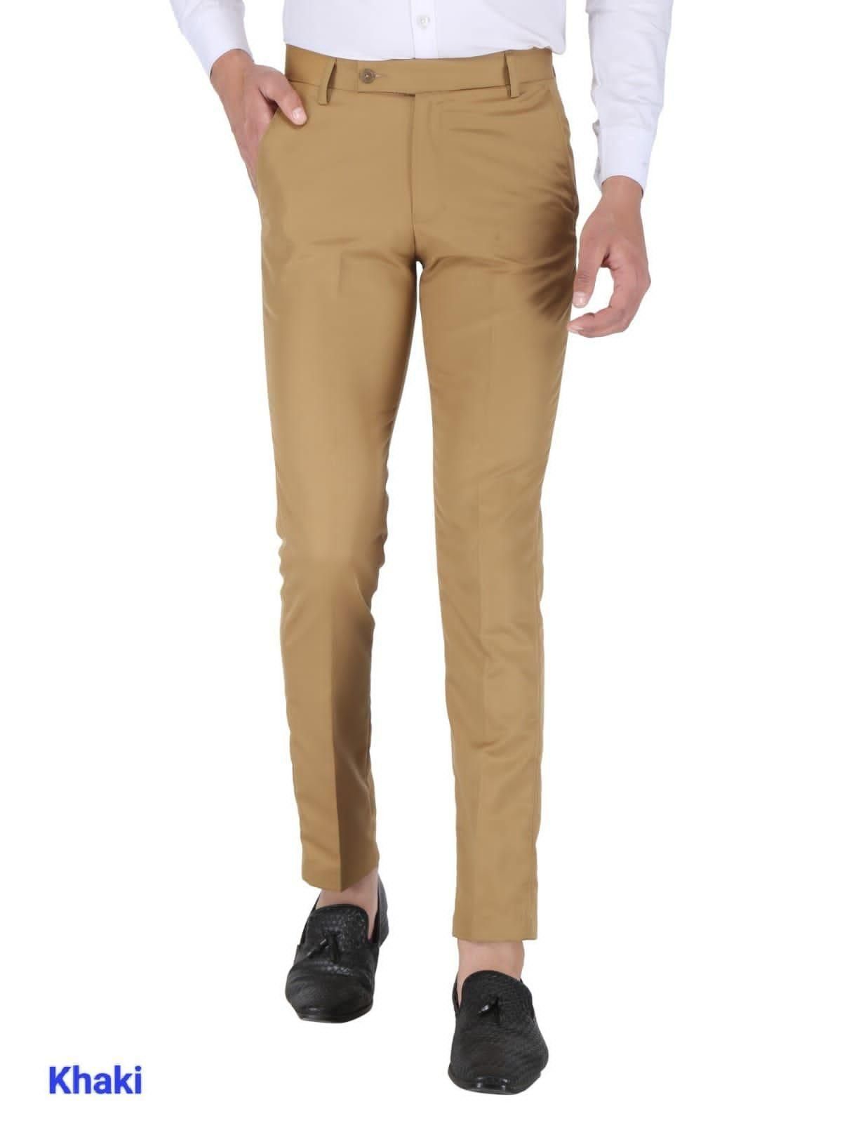 Mens Cotton Stretchable Solid Formal Trouser - Premium  from Mystical9 - Just Rs 750 /- Shop now at Mystical9.com