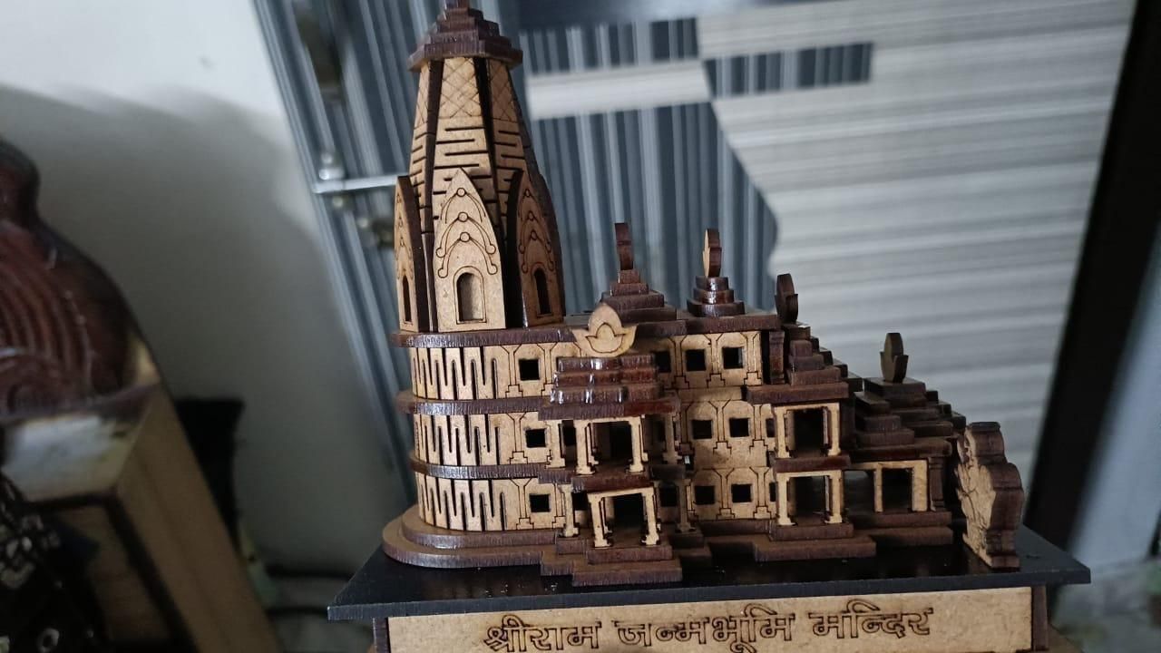 Shri Ram Mandir Ayodhya 3D Wooden Temple - Premium  from Mystical9 - Just Rs 700 /- Shop now at Mystical9.com