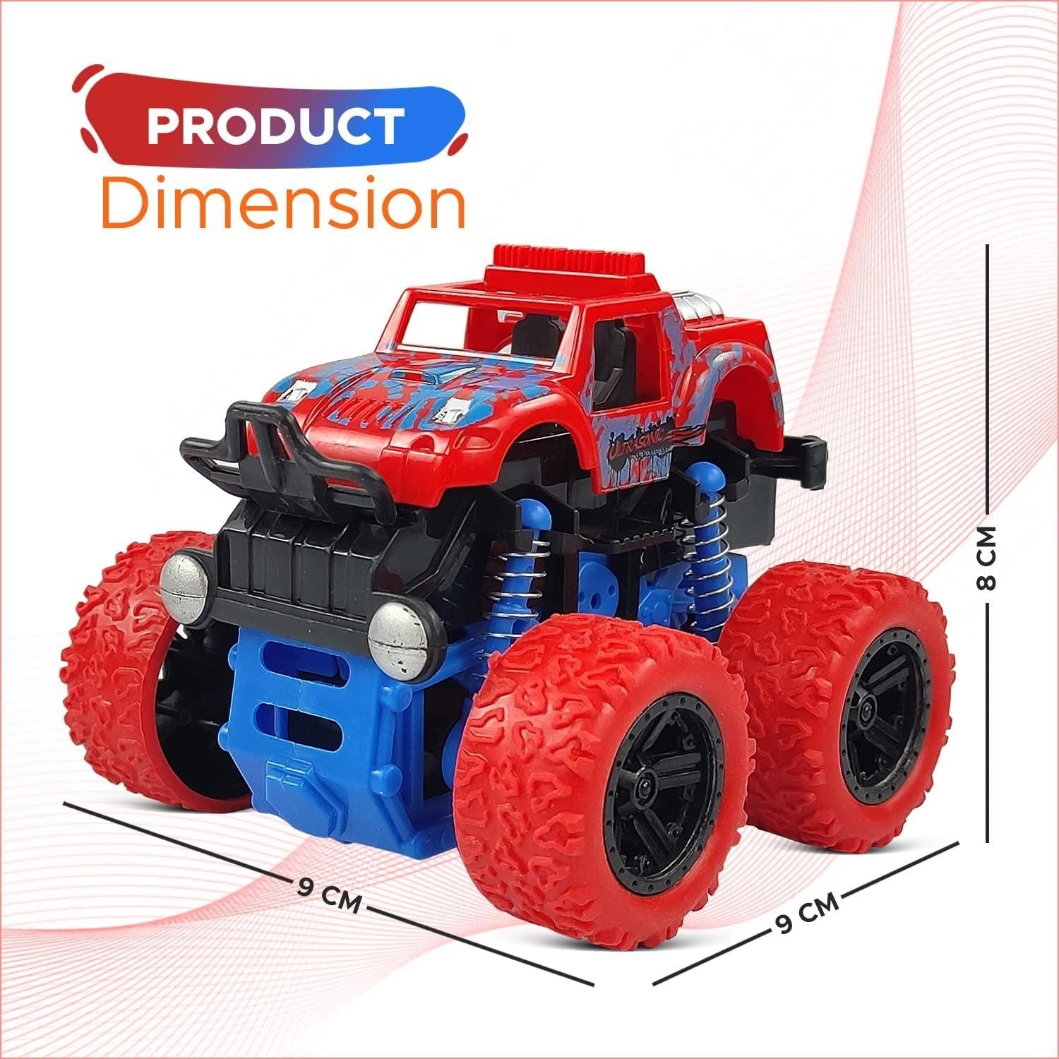 360 Degree Mini Monster Trucks Friction Powered Cars for Kids (Pack Of 2) - Premium  from Mystical9 - Just Rs 600 /- Shop now at Mystical9.com