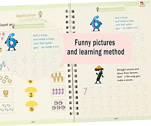 Kids Practice Book Tracing Book for Preschoolers with Pen, Magic Calligraphy Copybook Set Practical Reusable Writing Tool Simple Hand Lettering ( pack of 1) - Premium  from Mystical9 - Just Rs 600 /- Shop now at Mystical9.com