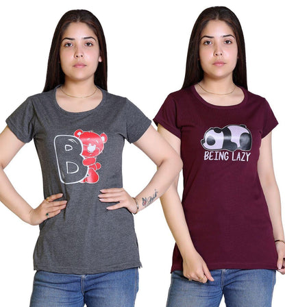 Women's Cotton Graphic Print T-Shirt Buy 1 Get 1 Free - Premium  from Mystical9 - Just Rs 796 /- Shop now at Mystical9.com