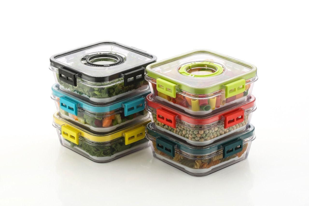 BPA Free Plastic Fridge Storage Container with Time keeping on Top Lid Breathable Valve Sealed Freezer safe (Pack of 4) - Premium  from Mystical9 - Just Rs 930 /- Shop now at Mystical9.com