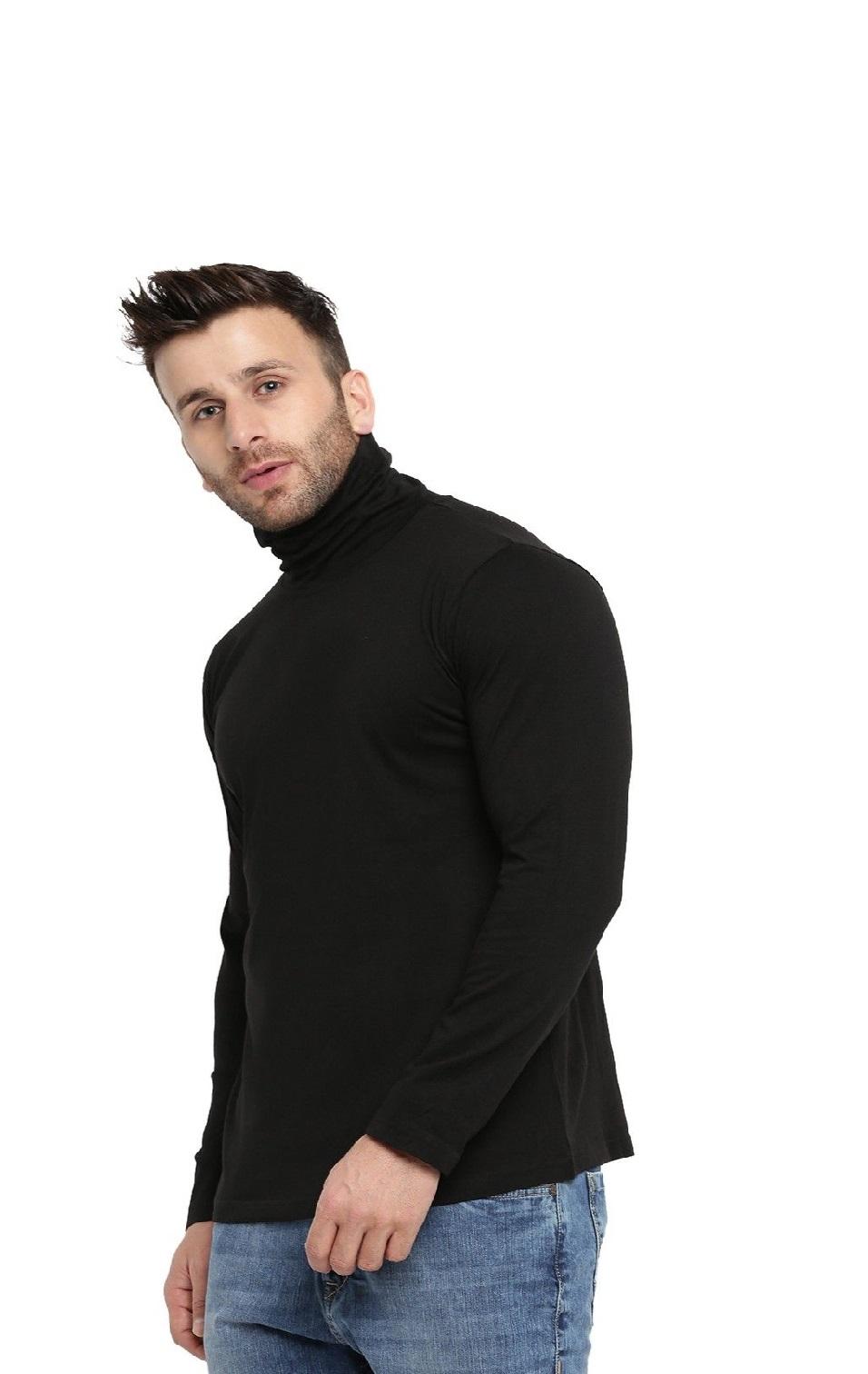 Gritstones Polyester Solid Full Sleeves Mens Stylish Neck T-Shirt - Premium  from Mystical9 - Just Rs 670 /- Shop now at Mystical9.com