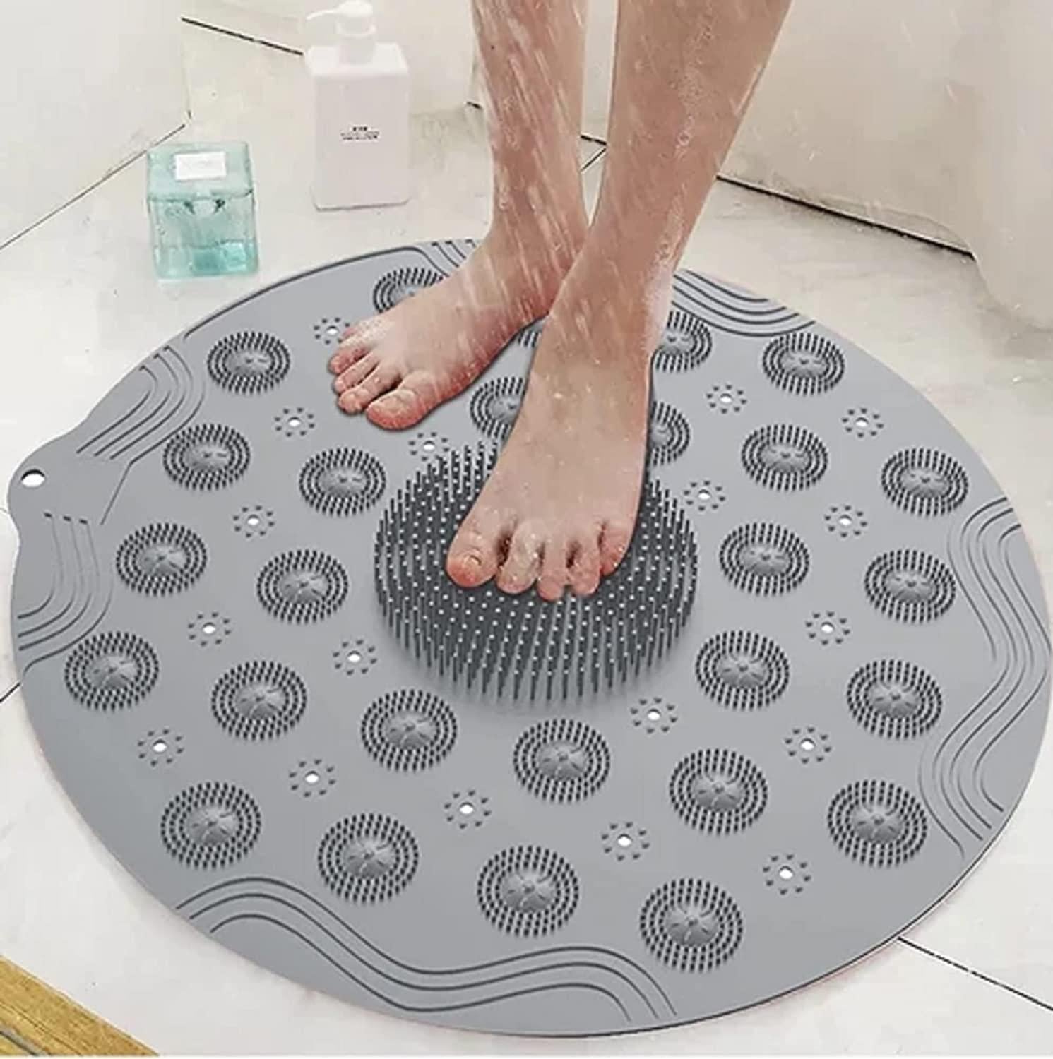 Shower Foot Cleaner Scrubber Foot Brush Massager Pad Non Slip Suction Cup Exfoliating Dead Skin Foot Mat for Shower (Pack of 2) - Premium  from Mystical9 - Just Rs 680 /- Shop now at Mystical9.com