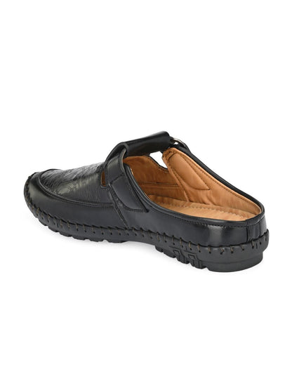 Bucik Men's Black Synthetic Leather Slip-On Casual Sandal - Premium  from Mystical9 - Just Rs 875 /- Shop now at Mystical9.com