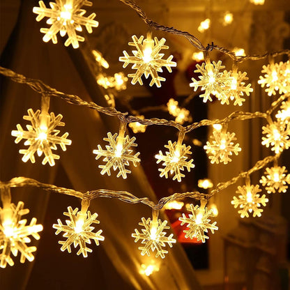 Snowflake Serial String Lights for Decoration (Warm White) - Premium  from Mystical9 - Just Rs 690 /- Shop now at Mystical9.com