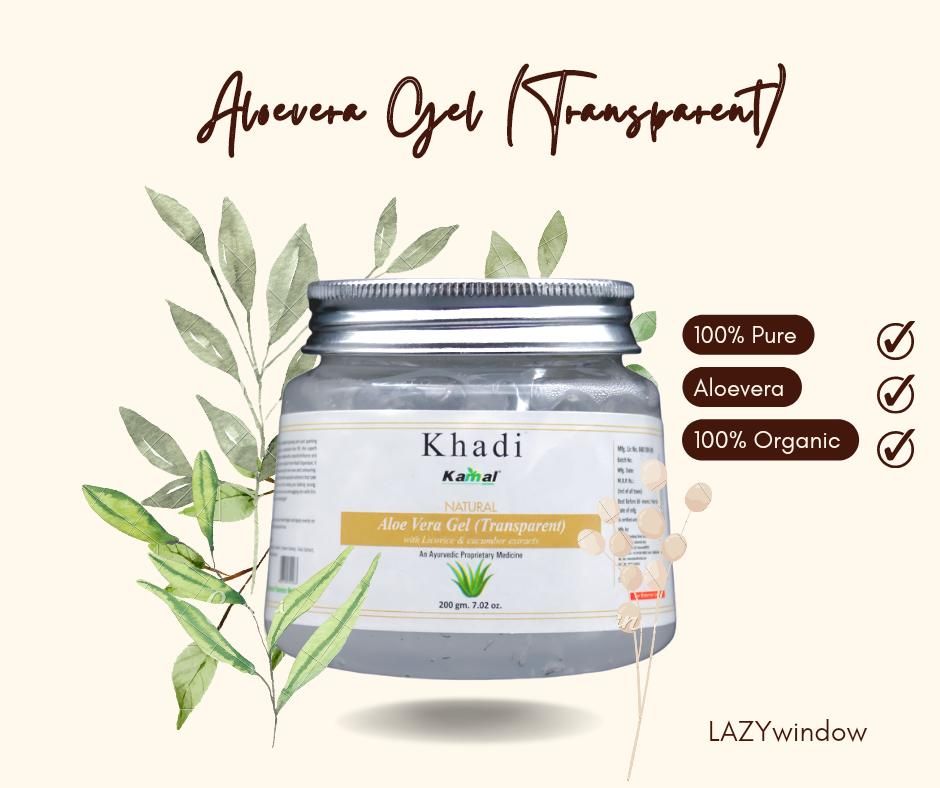 Khadi Kamal Herbal 100 Pure Natural & Organic Aloevera Gel For Men And Women For Face And Hair 200ml Pack of 5 - Premium  from Mystical9 - Just Rs 975 /- Shop now at Mystical9.com