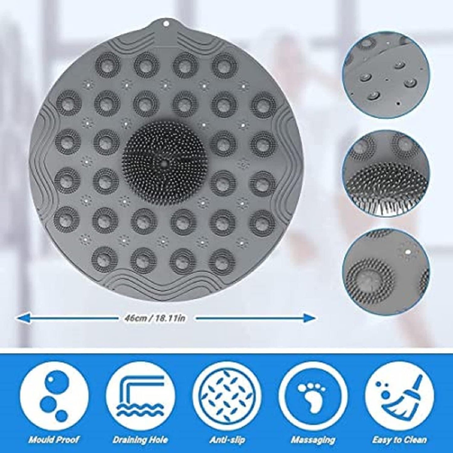 Shower Foot Cleaner Scrubber Foot Brush Massager Pad Non Slip Suction Cup Exfoliating Dead Skin Foot Mat for Shower (Pack of 2) - Premium  from Mystical9 - Just Rs 680 /- Shop now at Mystical9.com