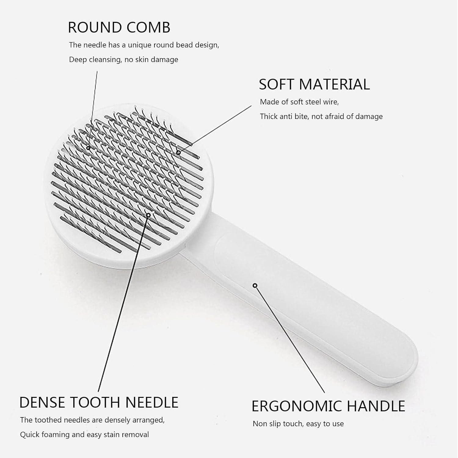 Plastic Grey Pet Cat Head Comb With Cleaning Needle, Shedding Massager, Dog Hair Removal Brush - Premium  from Mystical9 - Just Rs 681 /- Shop now at Mystical9.com