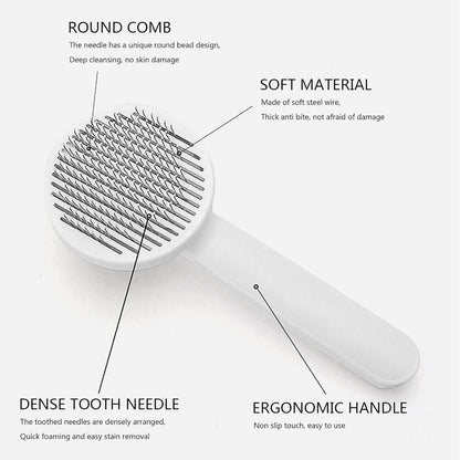 Plastic Grey Pet Cat Head Comb With Cleaning Needle, Shedding Massager, Dog Hair Removal Brush - Premium  from Mystical9 - Just Rs 681 /- Shop now at Mystical9.com