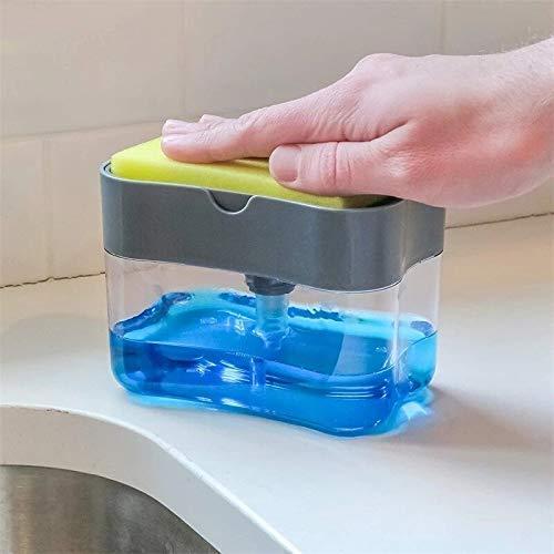 Soap Dispenser-2 in 1 Liquid Soap Dispenser with Sponge Holder - Premium  from Mystical9 - Just Rs 530 /- Shop now at Mystical9.com