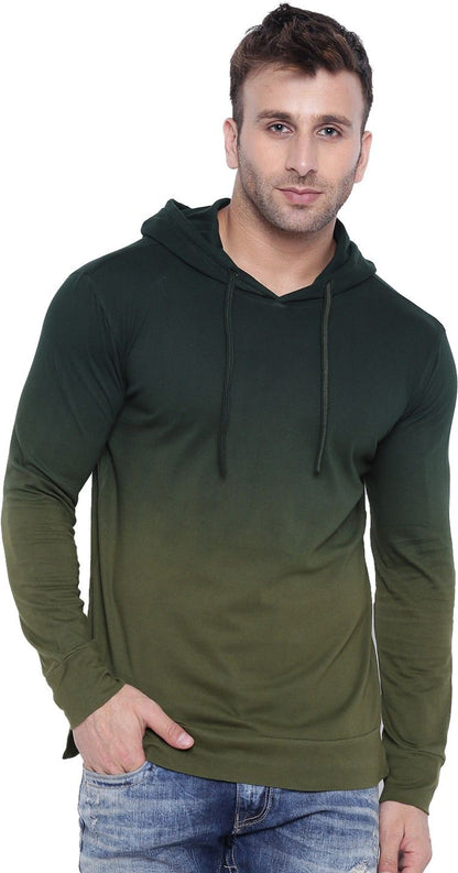 Gritstones Cotton Blend Color Block Full Sleeves Mens Hooded Neck T-Shirt - Premium  from Mystical9 - Just Rs 670 /- Shop now at Mystical9.com