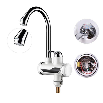 Electric Hot Water Heater Faucet Kitchen And Bathroom Heating Dispenser Tap Digital Temperature With Display - Premium  from Mystical9 - Just Rs 1400 /- Shop now at Mystical9.com