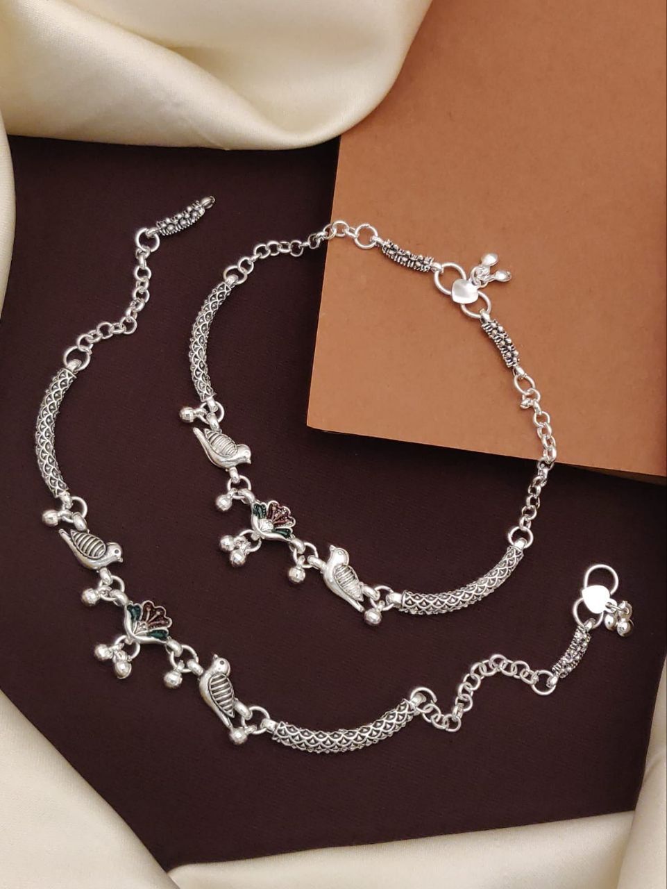 Women's Silver Plated Anklets - Premium  from Mystical9 - Just Rs 760 /- Shop now at Mystical9.com