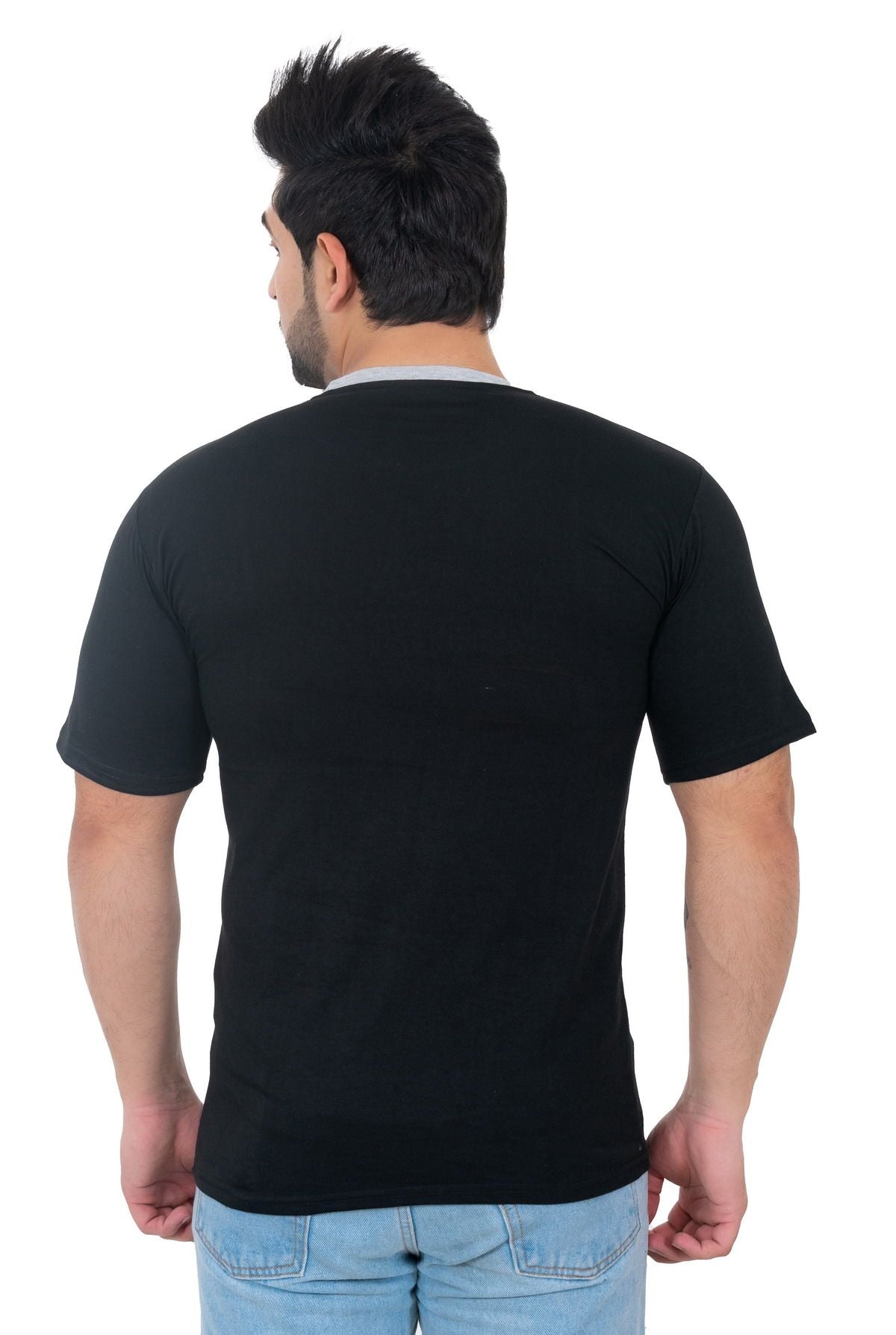 Men Round Neck Blue T-Shirt - Premium  from Mystical9 - Just Rs 550 /- Shop now at Mystical9.com