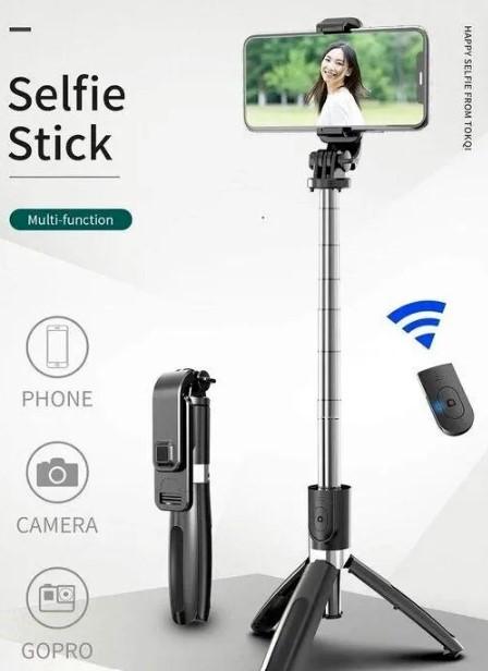 EARPHONIX Wireless Bluetooth Foldable XT-02 (K10) Mini Tripod Extendable Selfie Stick - Premium  from Mystical9 - Just Rs 600 /- Shop now at Mystical9.com