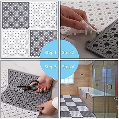 Plastic Bath Mat with Drain Holes and Drainage Pack of 6 - Premium  from Mystical9 - Just Rs 900 /- Shop now at Mystical9.com