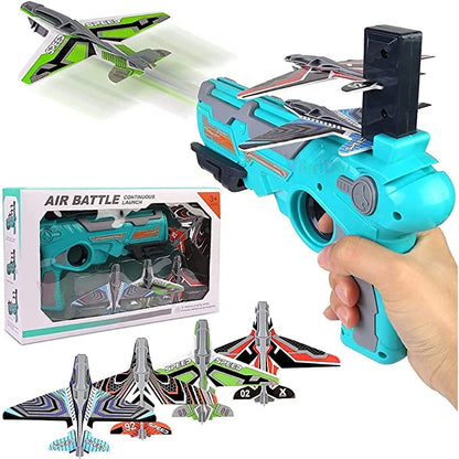 Airplane Launcher Toy Catapult Aircrafts Gun with 4 Foam Planes - Premium  from Mystical9 - Just Rs 750 /- Shop now at Mystical9.com