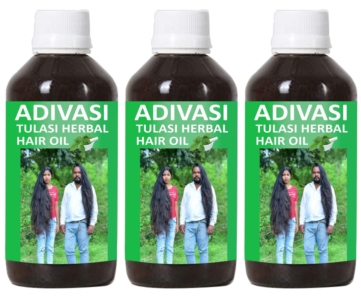 Adivasi Tulsi Herbal Hair Oil 125 ml (375 ML) (Pack of 3) - Premium  from Mystical9 - Just Rs 900 /- Shop now at Mystical9.com