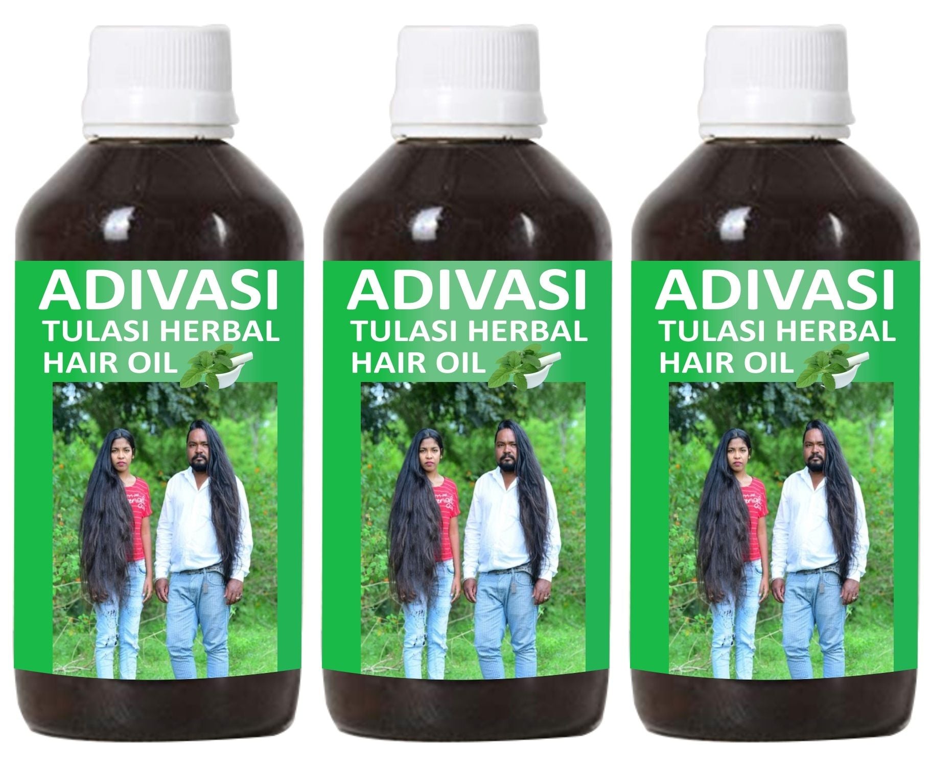 Adivasi Tulsi Herbal Hair Oil 125 ml (375 ML) (Pack of 3) - Premium  from Mystical9 - Just Rs 900 /- Shop now at Mystical9.com