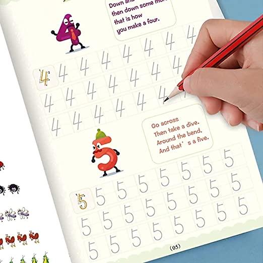 Kids Practice Book Tracing Book for Preschoolers with Pen, Magic Calligraphy Copybook Set Practical Reusable Writing Tool Simple Hand Lettering ( pack of 1) - Premium  from Mystical9 - Just Rs 600 /- Shop now at Mystical9.com