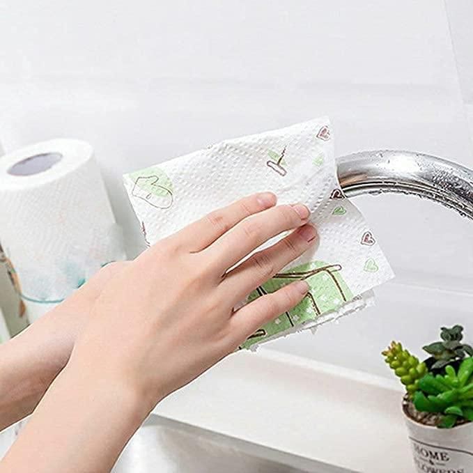 Non-Woven Reusable and Washable Kitchen Printed Tissue Roll - Premium  from Mystical9 - Just Rs 700 /- Shop now at Mystical9.com