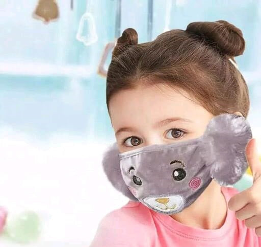 Winter Woolen Mask Fleece & Fur Winter Riding Earmuffs Kids Mask - Premium  from Mystical9 - Just Rs 500 /- Shop now at Mystical9.com