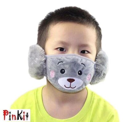 Winter Woolen Fleece & Fur Riding Earmuffs Kids Mask (Pack Of 1) - Premium  from Mystical9 - Just Rs 500 /- Shop now at Mystical9.com