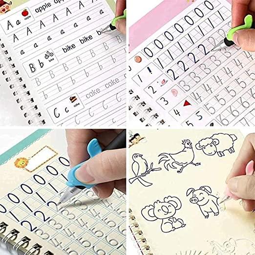 Kids Practice Book Tracing Book for Preschoolers with Pen, Magic Calligraphy Copybook Set Practical Reusable Writing Tool Simple Hand Lettering ( pack of 1) - Premium  from Mystical9 - Just Rs 600 /- Shop now at Mystical9.com