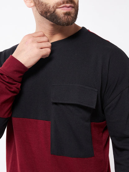 Cotton Blend Color Block Regular Fit Full Sleeves Men's Tshirt - Premium  from Mystical9 - Just Rs 663 /- Shop now at Mystical9.com