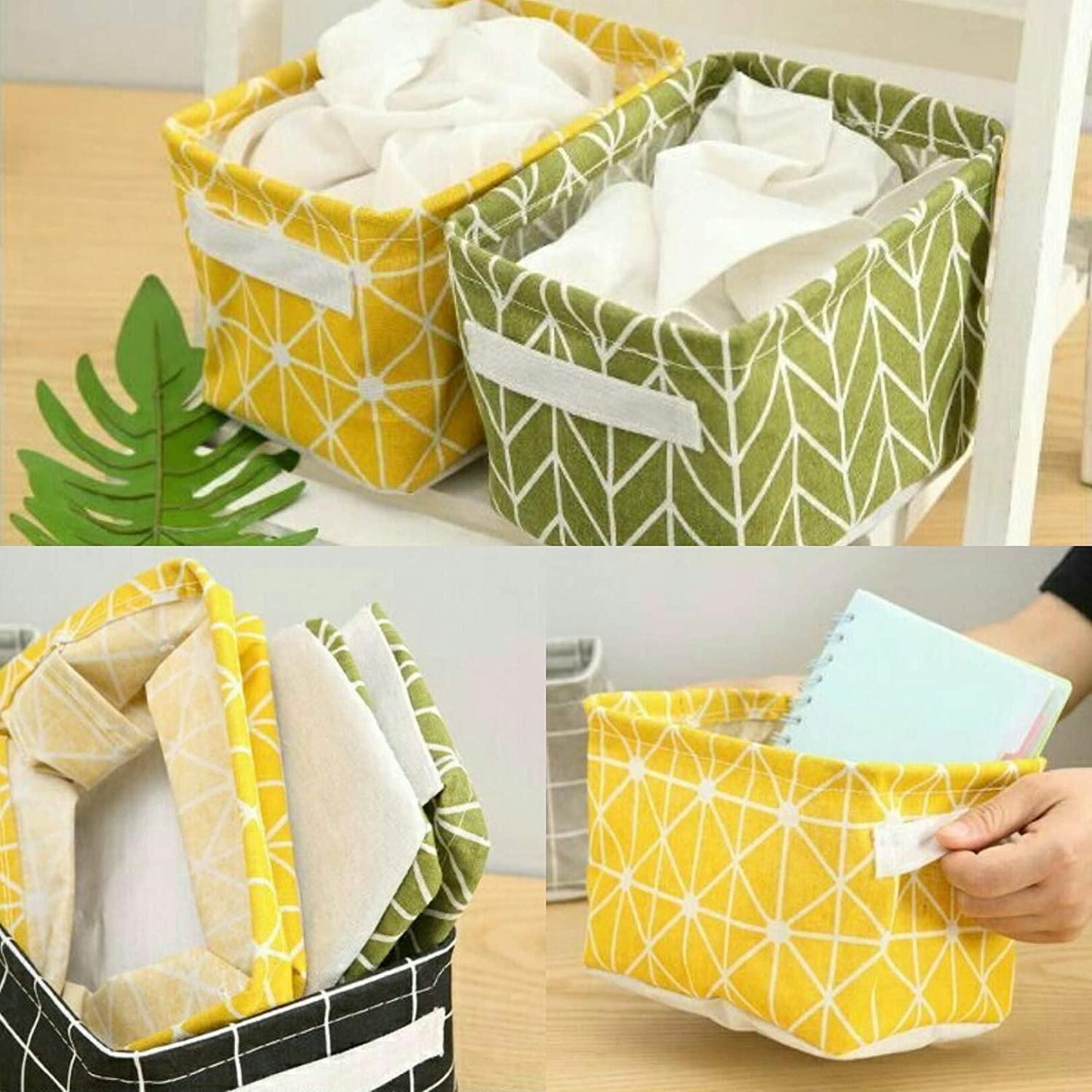 Canvas Fabric Basket with Handle - Premium  from Mystical9 - Just Rs 650 /- Shop now at Mystical9.com