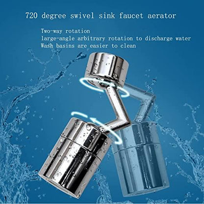 Splash Filter Faucet, 720? Rotatable Faucet Sprayer Head with Durable Copper, Anti-Splash, Oxygen-Enriched Foam, 4-Layer Net Filter, Leakproof Design with Double O-Ring - Premium  from Mystical9 - Just Rs 550 /- Shop now at Mystical9.com