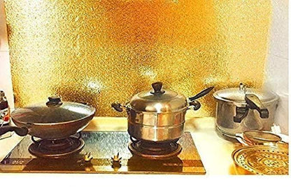 Aluminum Kitchen Foil Oil-Stickers Anti-fouling High-Temperature Self-Adhesive Croppable Wallpaper Sticker - Premium  from Mystical9 - Just Rs 600 /- Shop now at Mystical9.com