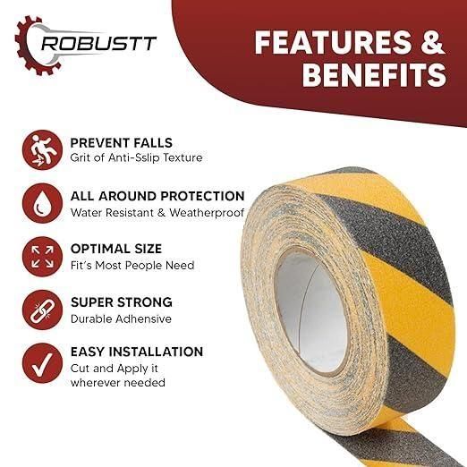 Anti Skid/AntiSlip Fall Resistant Acrylic Adhesive Tape 5cm*5 mtr - Premium  from Mystical9 - Just Rs 600 /- Shop now at Mystical9.com