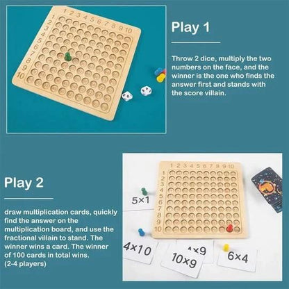 Wooden Multiplication Board Game - Premium  from Mystical9 - Just Rs 849 /- Shop now at Mystical9.com