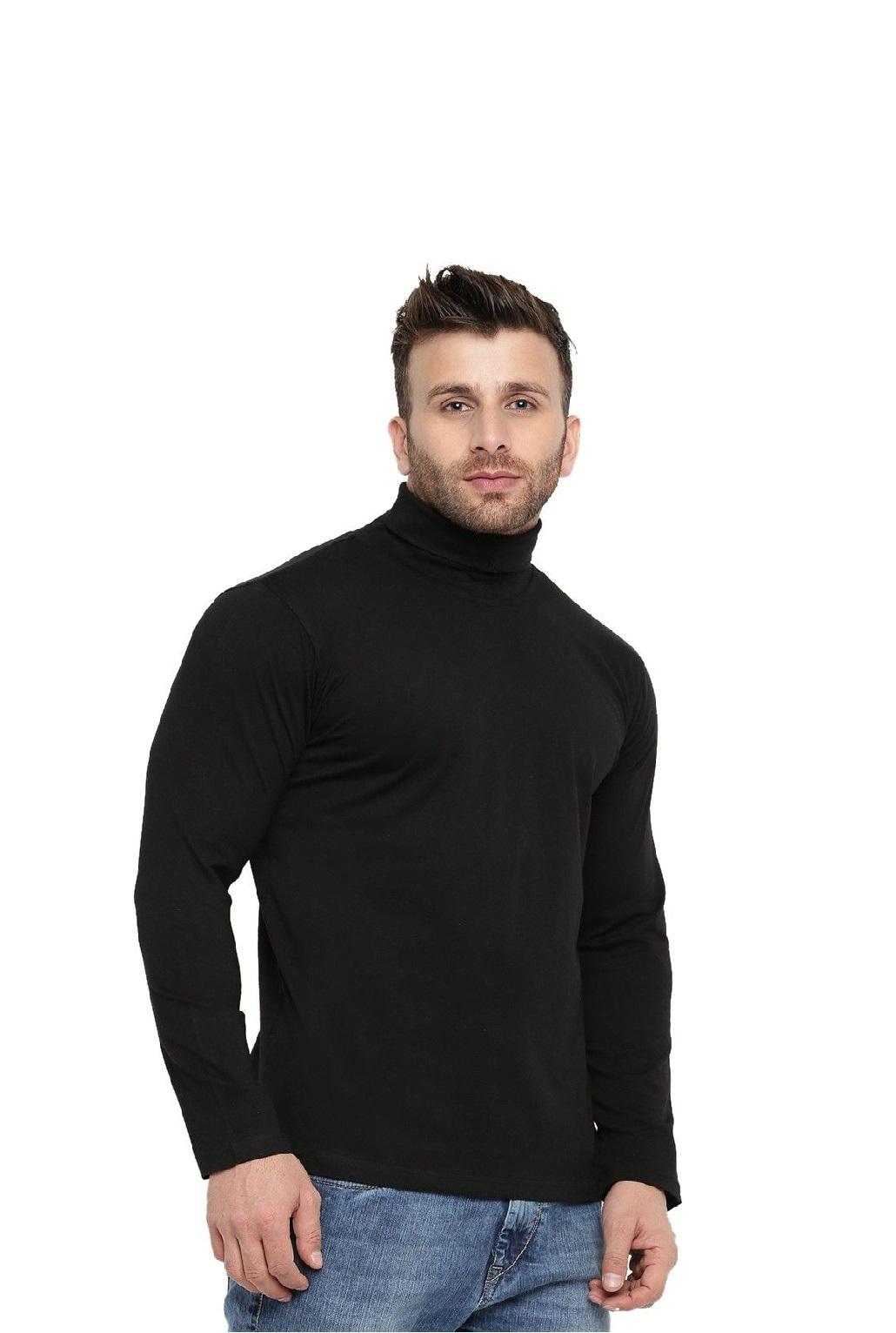 Gritstones Polyester Solid Full Sleeves Mens Stylish Neck T-Shirt - Premium  from Mystical9 - Just Rs 670 /- Shop now at Mystical9.com