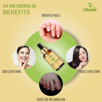 Oilanic Premium Tea Tree Essential Oil Combo pack of 2 bottles of 30 ml(60 ml) - Premium  from Mystical9 - Just Rs 700 /- Shop now at Mystical9.com