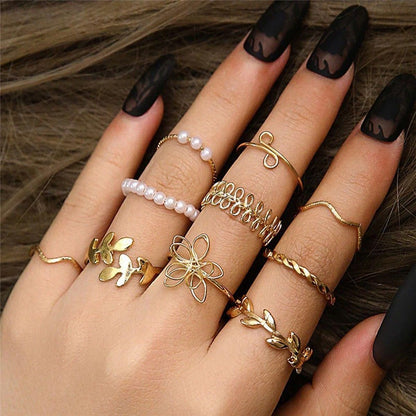 Combo Pack Of Rings(Pack Of 10) - Premium  from Mystical9 - Just Rs 615 /- Shop now at Mystical9.com