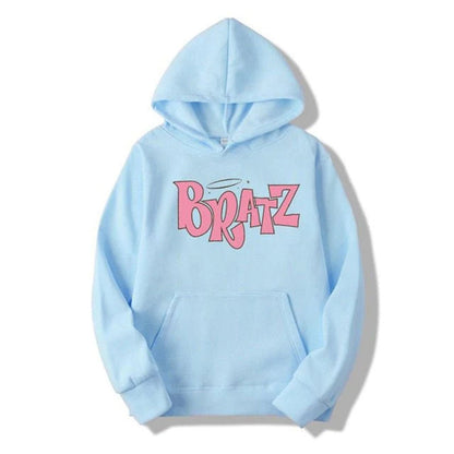 Popster Sky Blue Printed Fleece Hoody Regular Fit Long Sleeve Womens Sweatshirt - Premium  from Mystical9 - Just Rs 800 /- Shop now at Mystical9.com